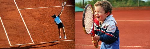 Sport und Spaß auf dem Tennisplatz